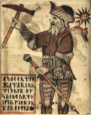 thor 18th century icelandic manuscript runes hammer axe stick pole belt mjolnir mjollnir
